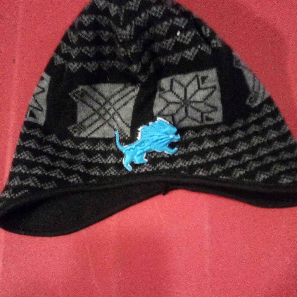 104-7)Detroit lions men's winter hat - Picture 1 of 3